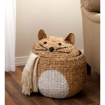 Basket, Storage 'Woven Cat'
