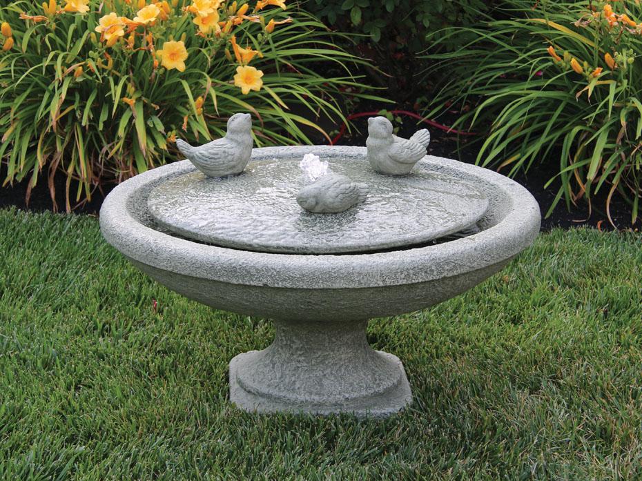 Fountain, Concrete Singing Birds Oval 2-Piece (M-3899)