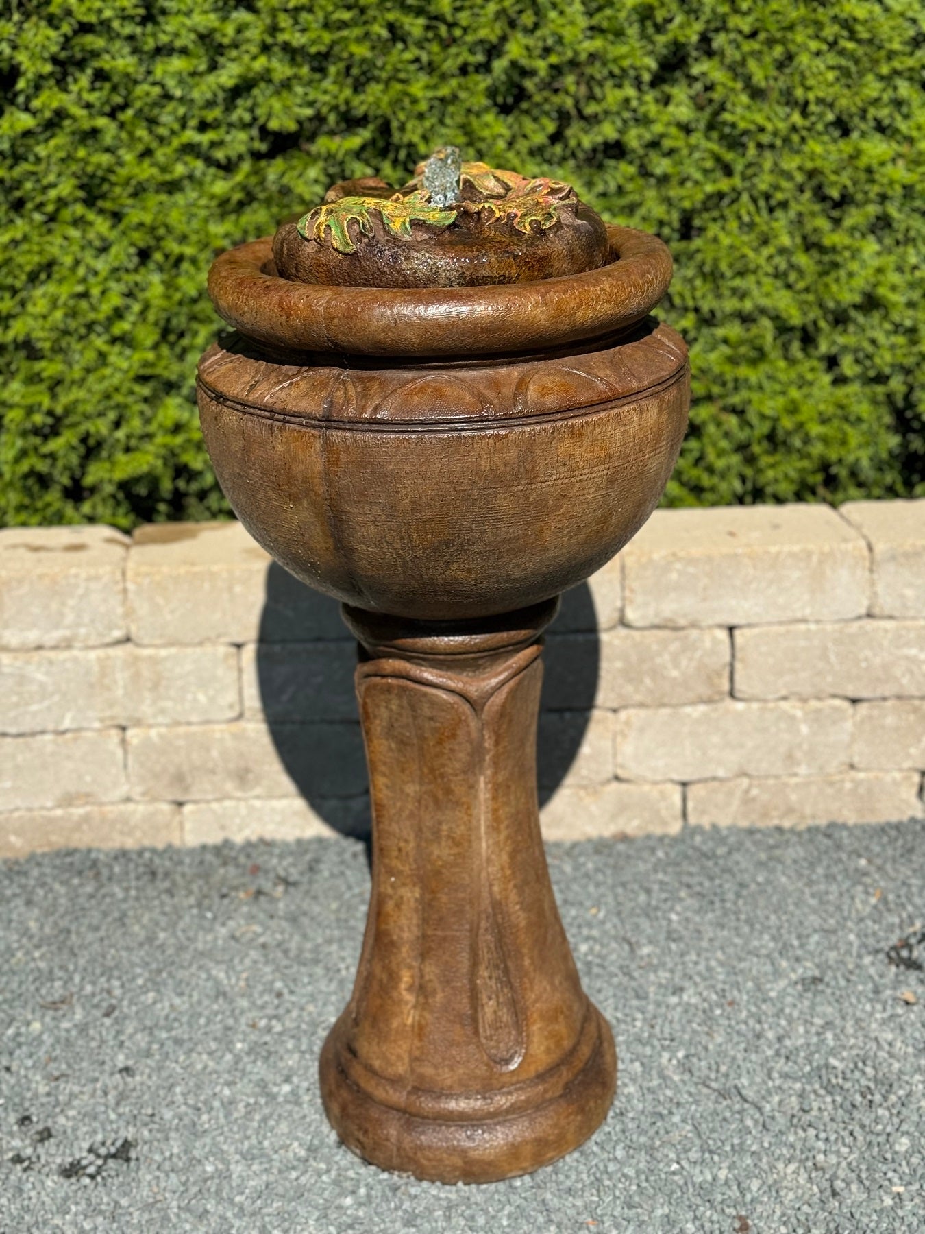 Fountain, Concrete, Maple Leaf Bubbler Tall 3-Piece (H-5325F2D)