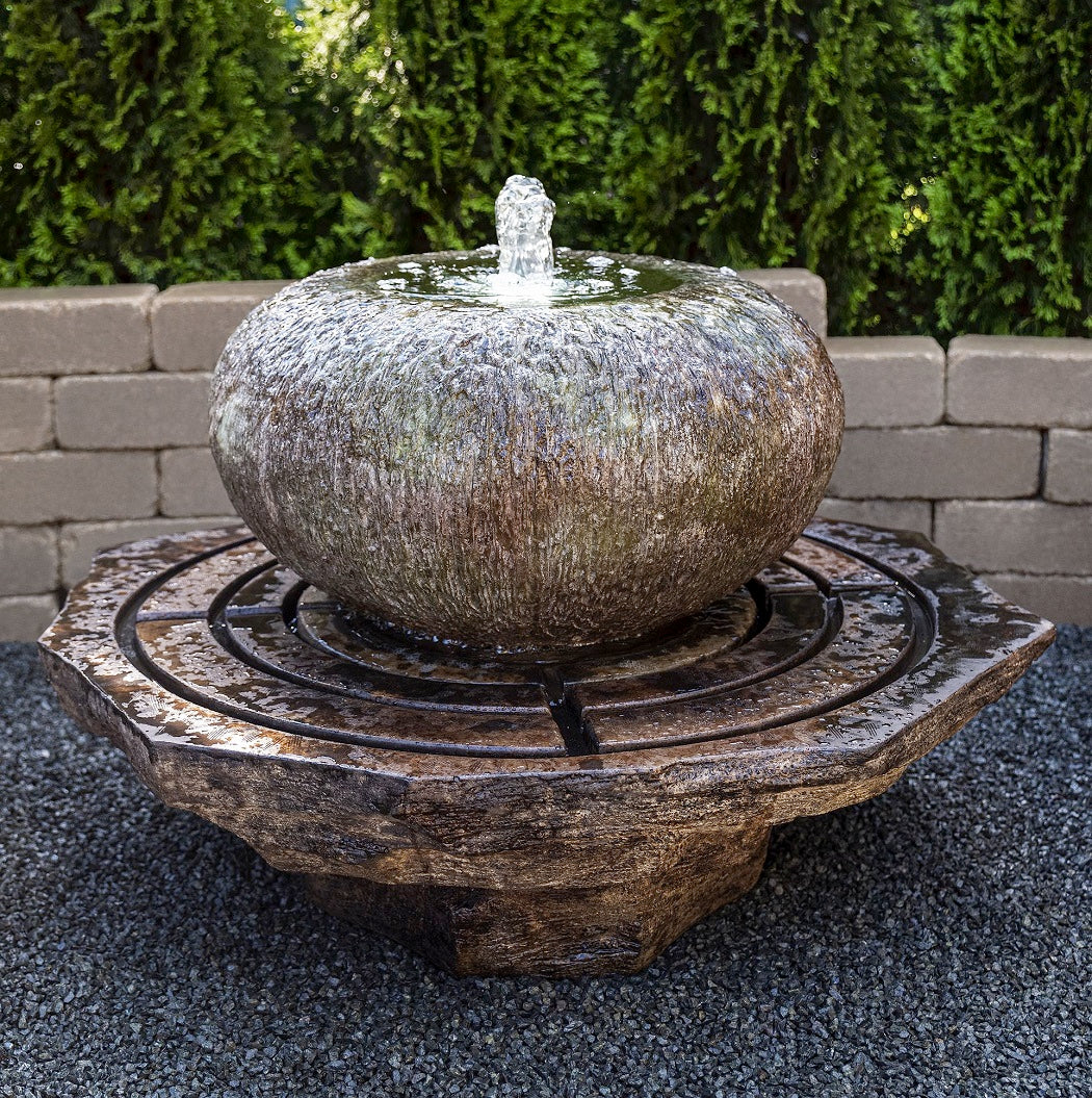 Fountain, Concrete, Low Organic Bowl 2-Piece (H-5517F2)
