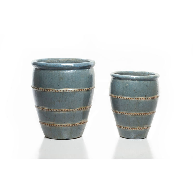 Planter, Glazed, Three Rope