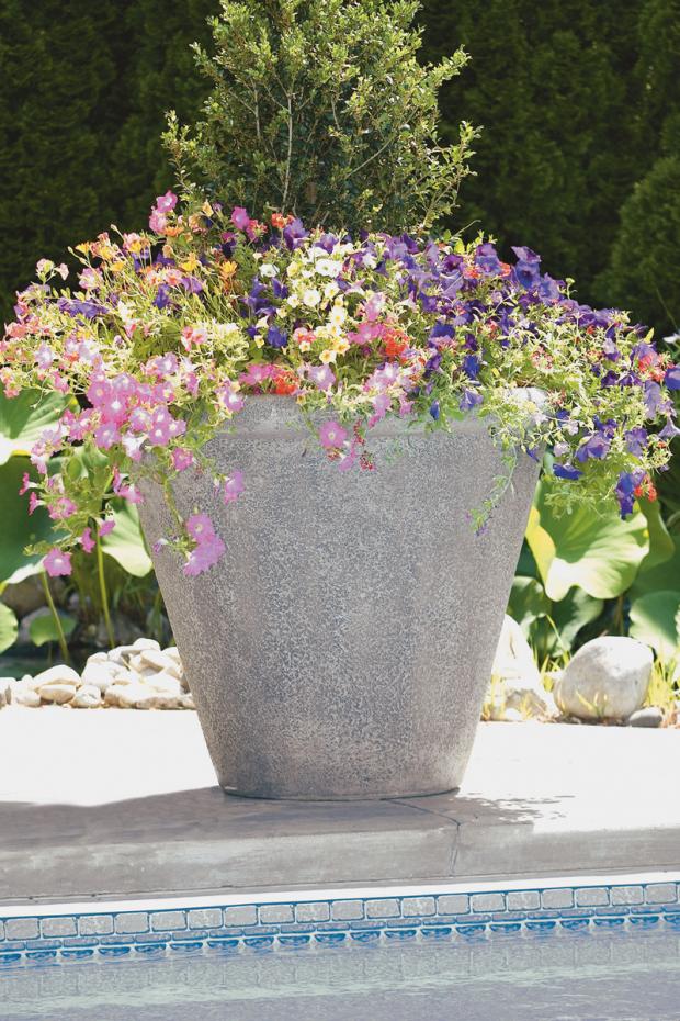 Planter, Concrete, Rolled Rim Round
