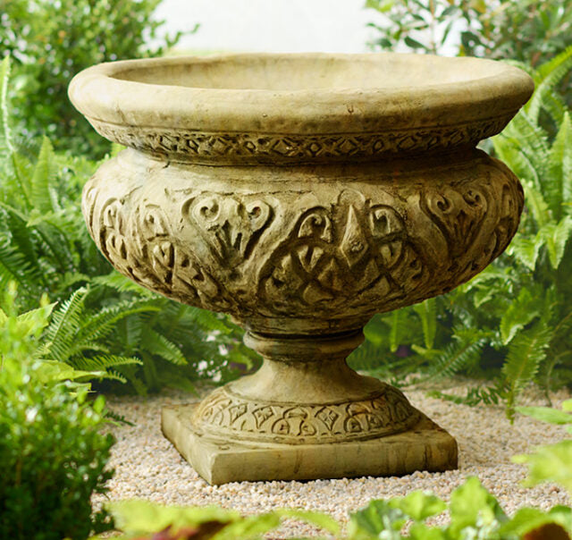 Planter, Concrete, Filigree Urn