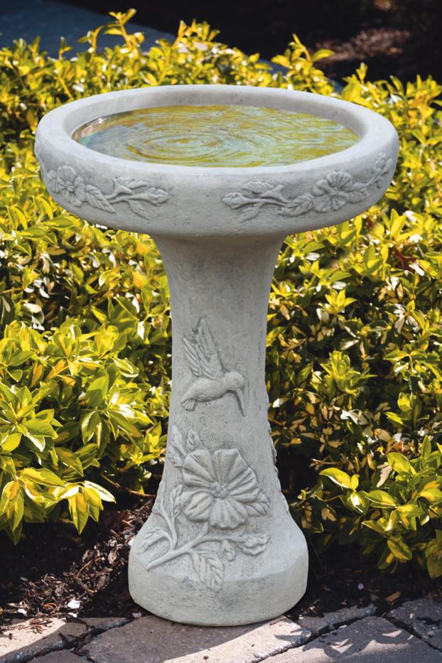 Birdbath, Concrete, Hummingbird 1-Piece (M-9011)