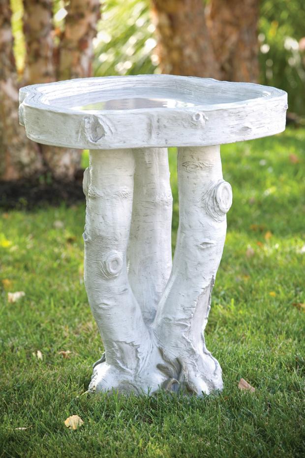 Birdbath, Concrete, Birchwood 1-Piece (M-9266)