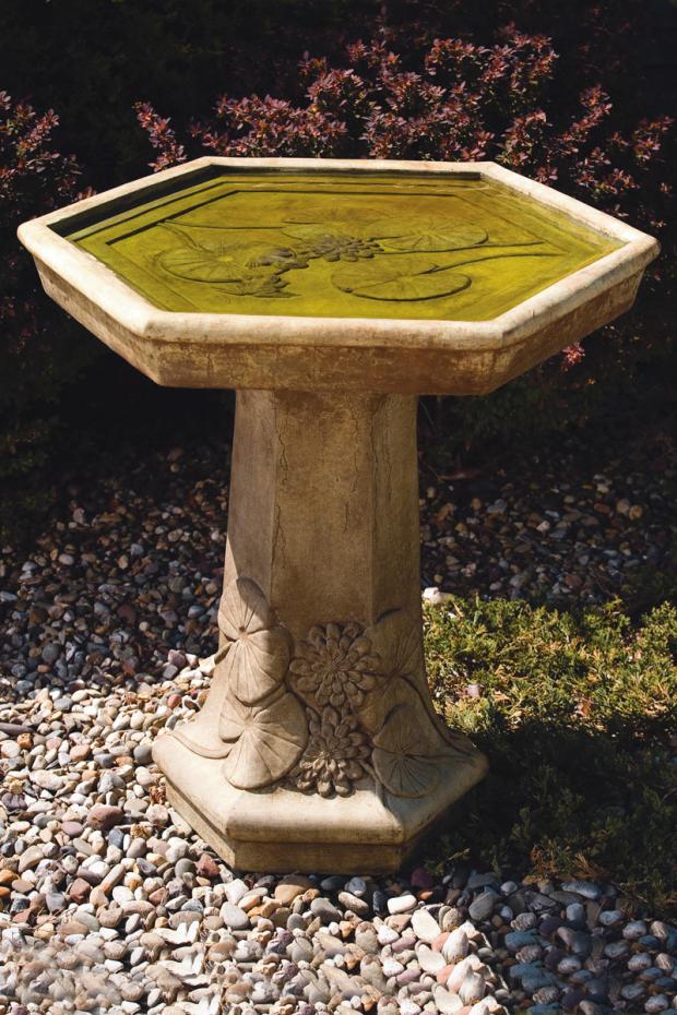 Birdbath, Concrete Lily Pad 2-Piece (M-9491)