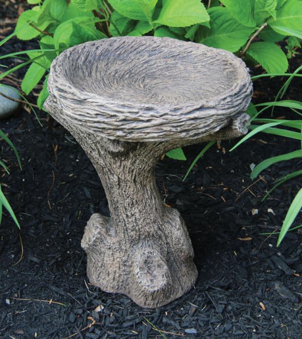 Birdbath, Concrete, Petite Bird Nest, 1-Piece (M-9765)