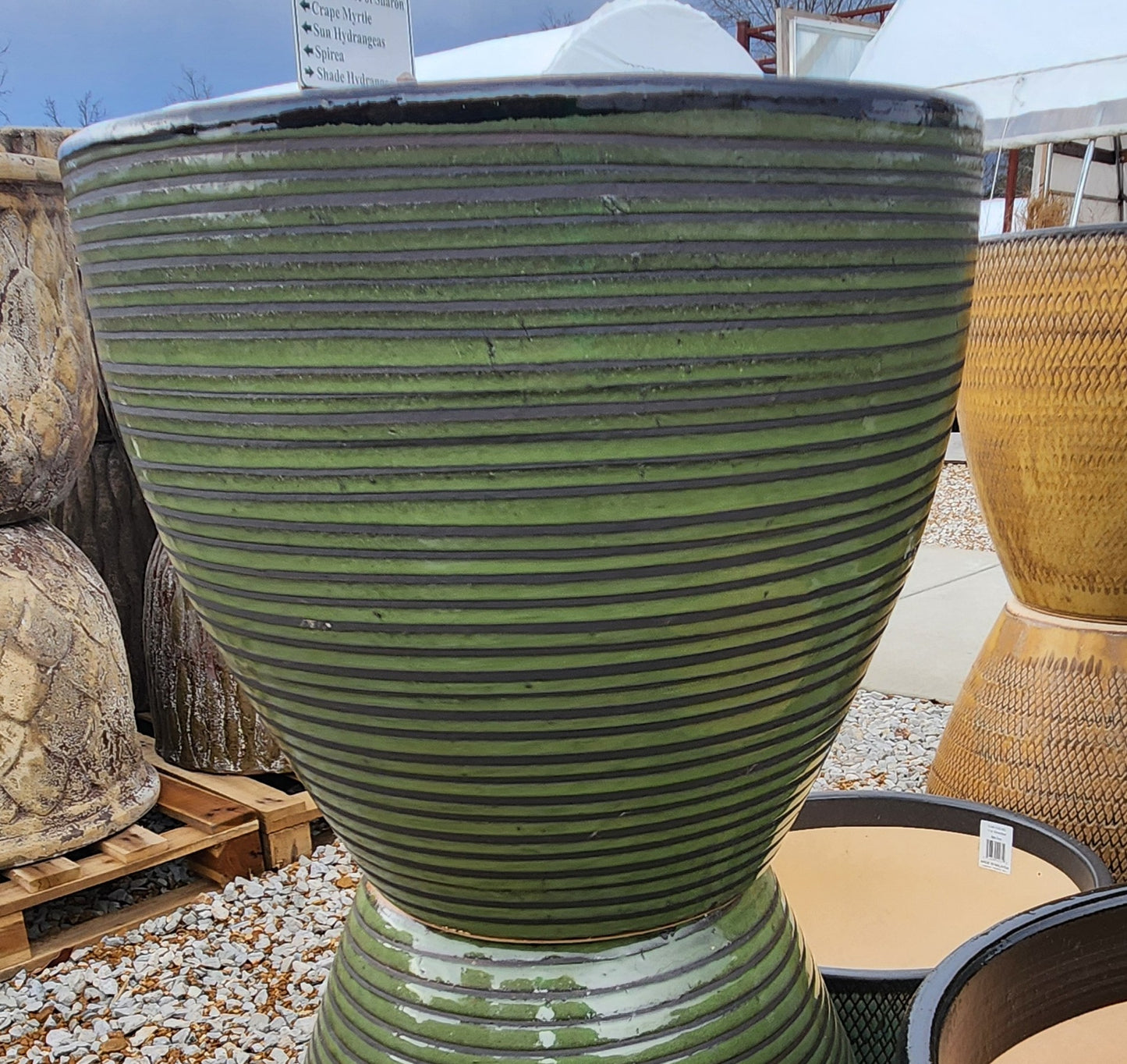 Planter, Glazed, Egg Spiral (Al-622-MP21-02)
