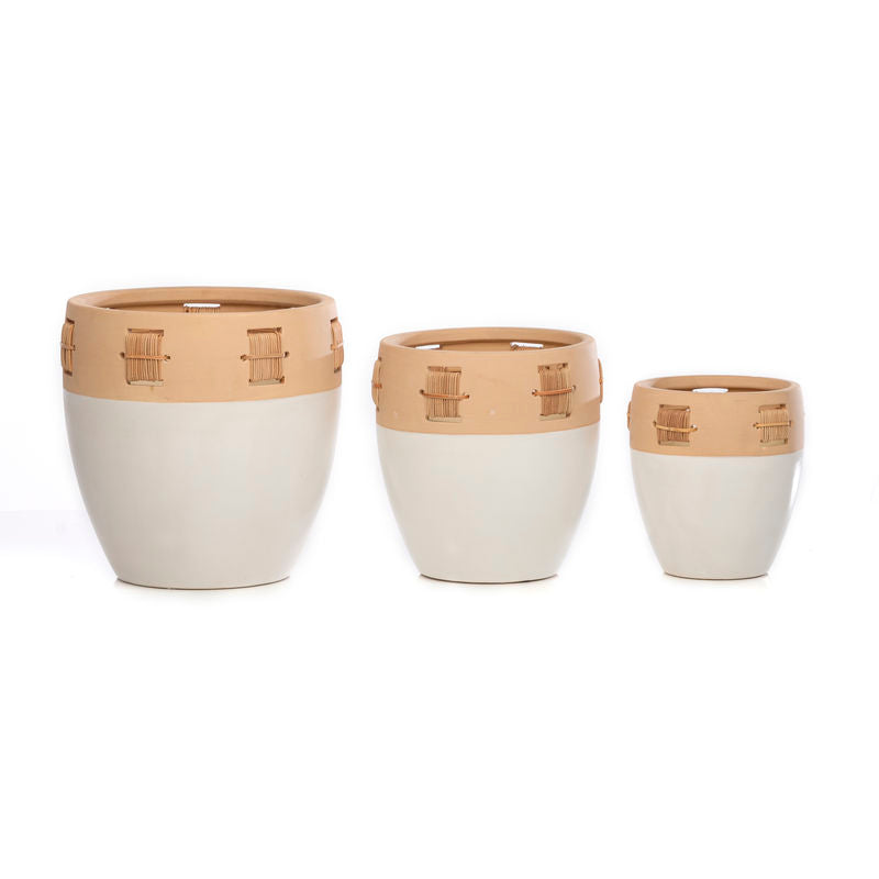 Planter, Glazed, Bee Skep Cachepot