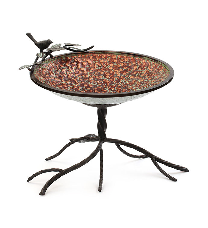 Birdbath, Metal, Burnt Copper