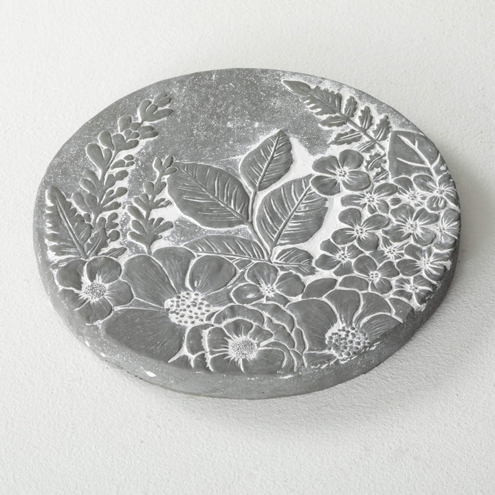 Memorial Stone, Floral Grey