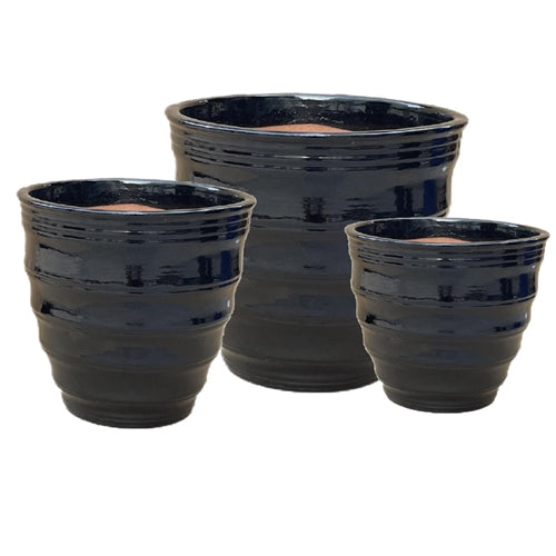 Planter, Glazed, Noor Black