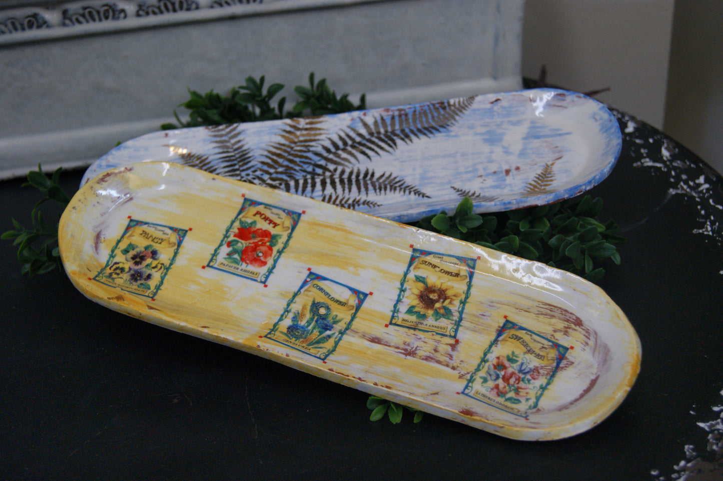 Tray, Glazed Stencil