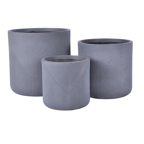 Planter, Fiberclay, Coen Symmetry Stripe (CW-LT 4780AGY)