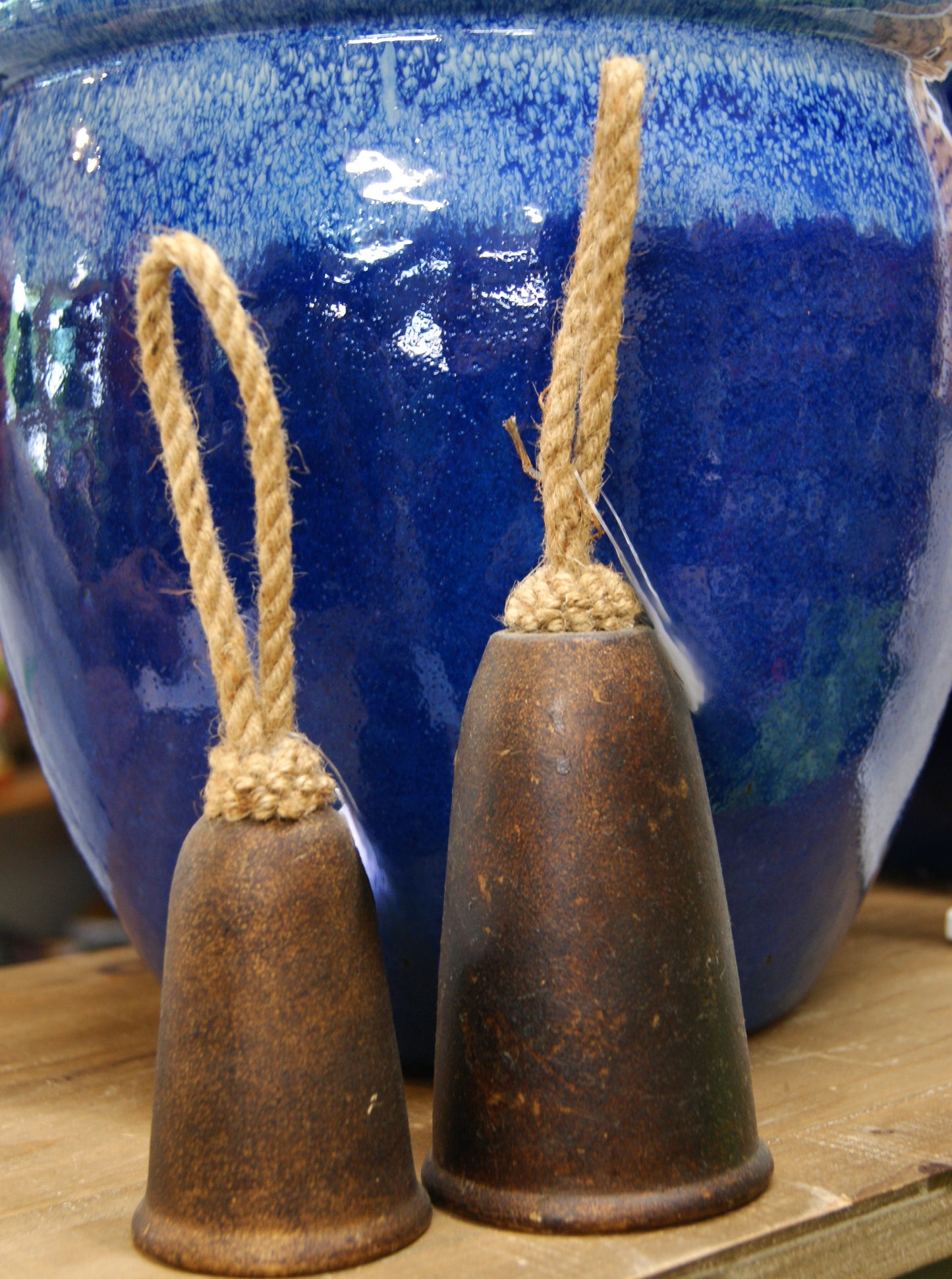 Bell, Ceramic / Jute, Hanging
