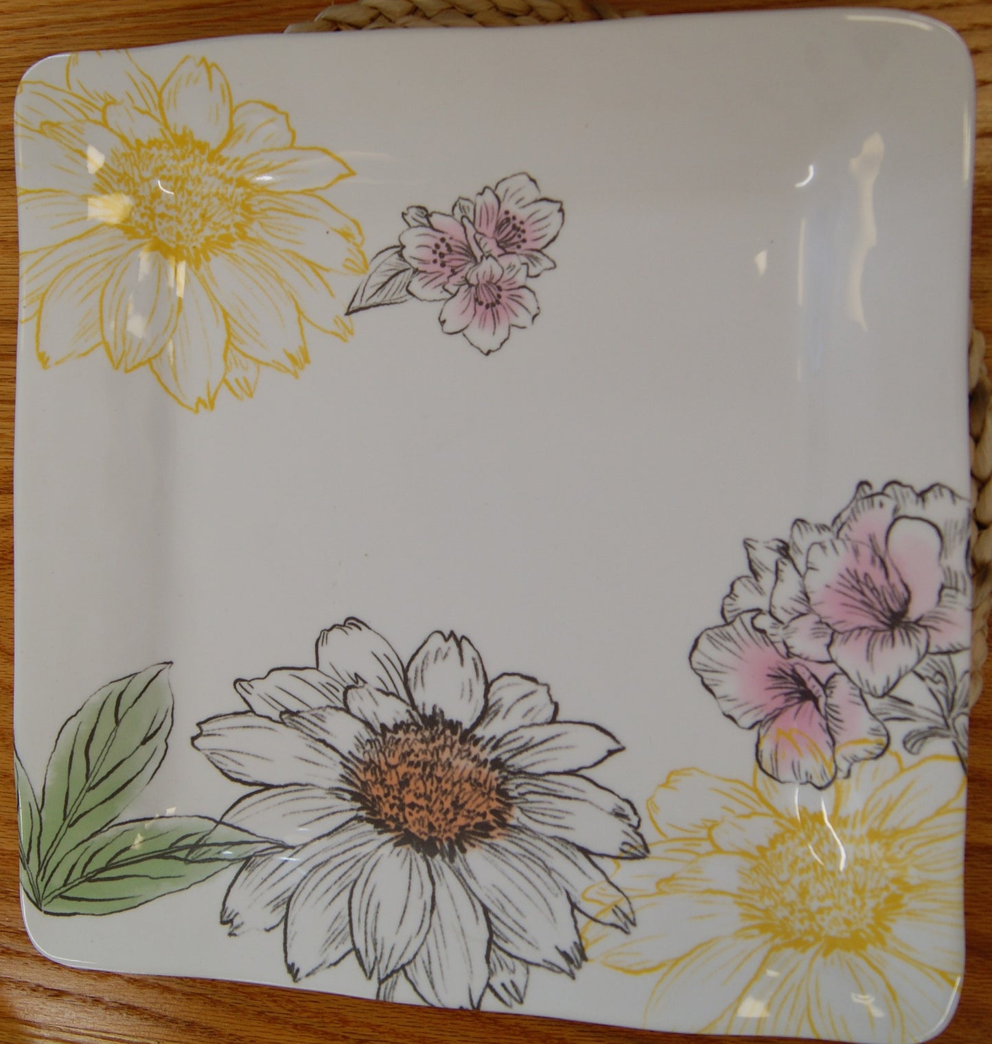 Dish, Plate Spring Floral Square