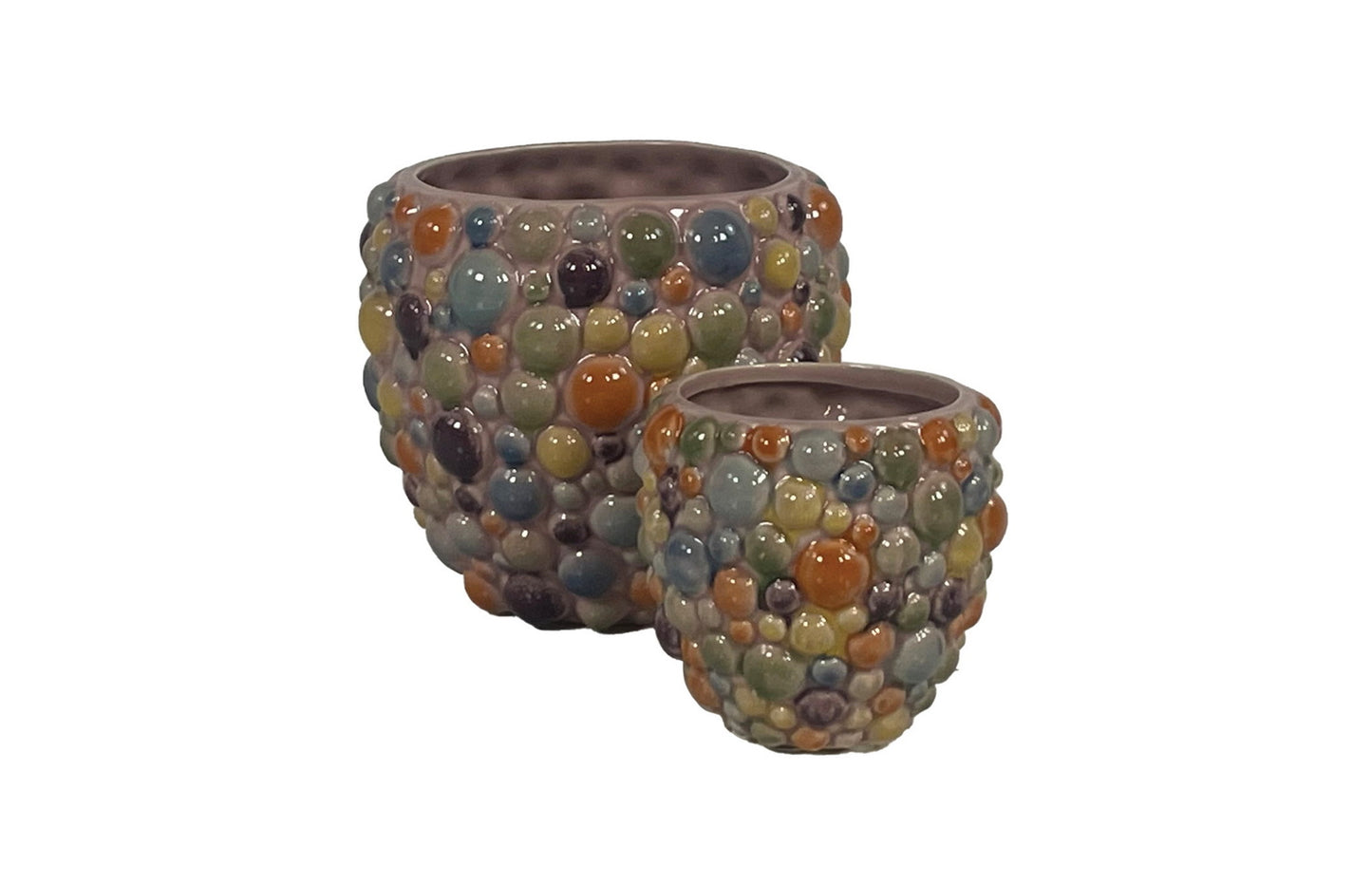Planter, Glazed, Marbles