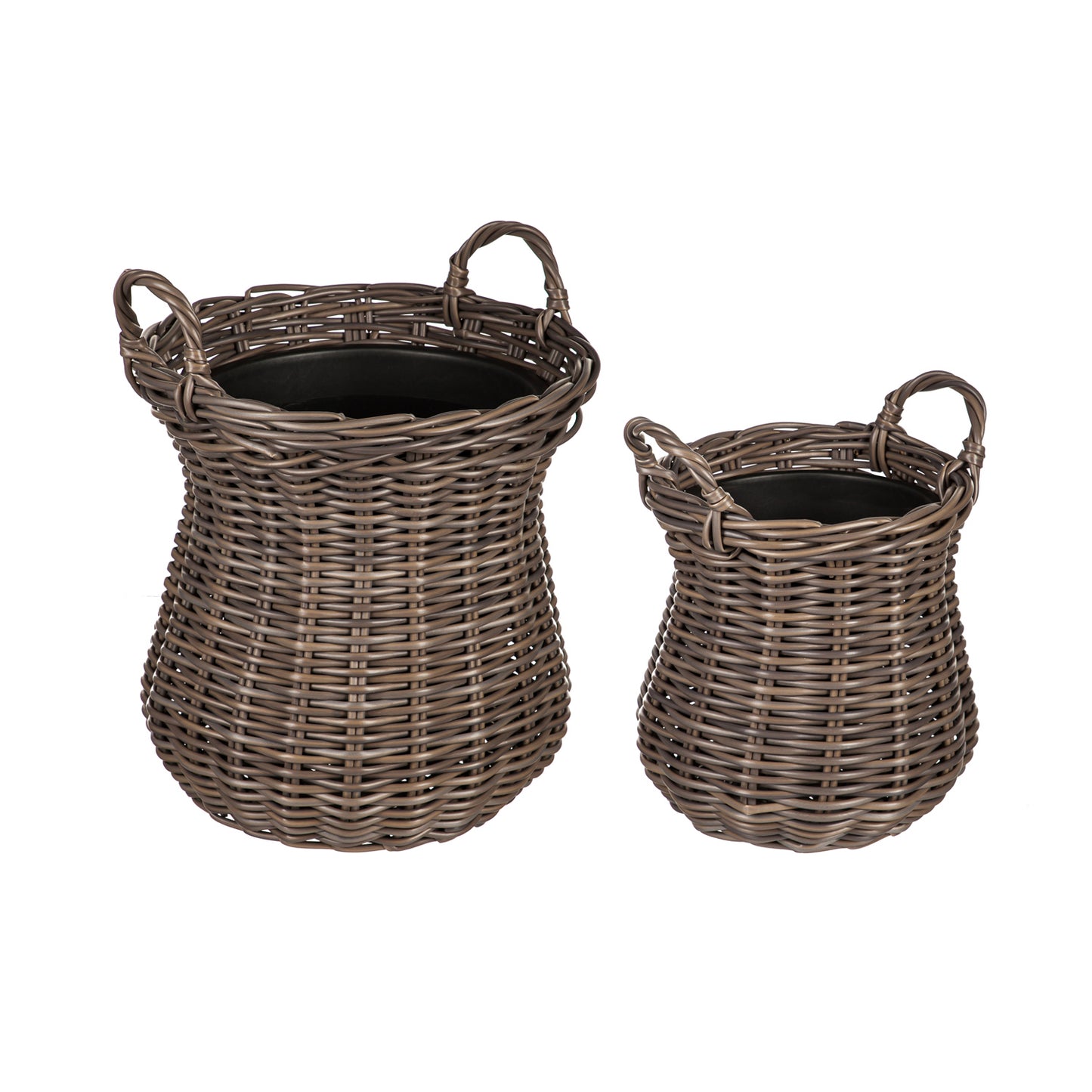 Pot Cover, PVC Wicker Basket Tall w/ Liner