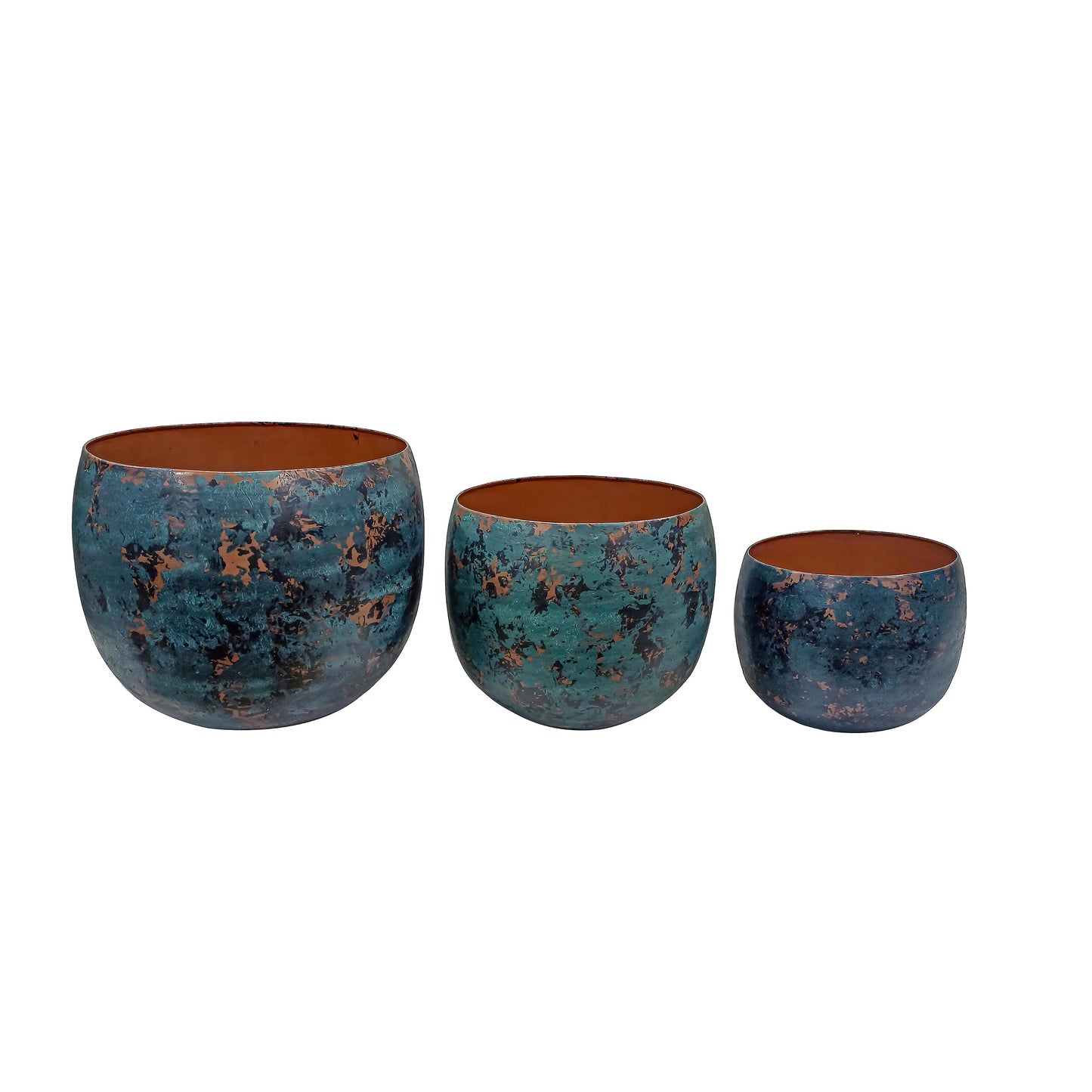 Planter, Metal, Oxidized Copper