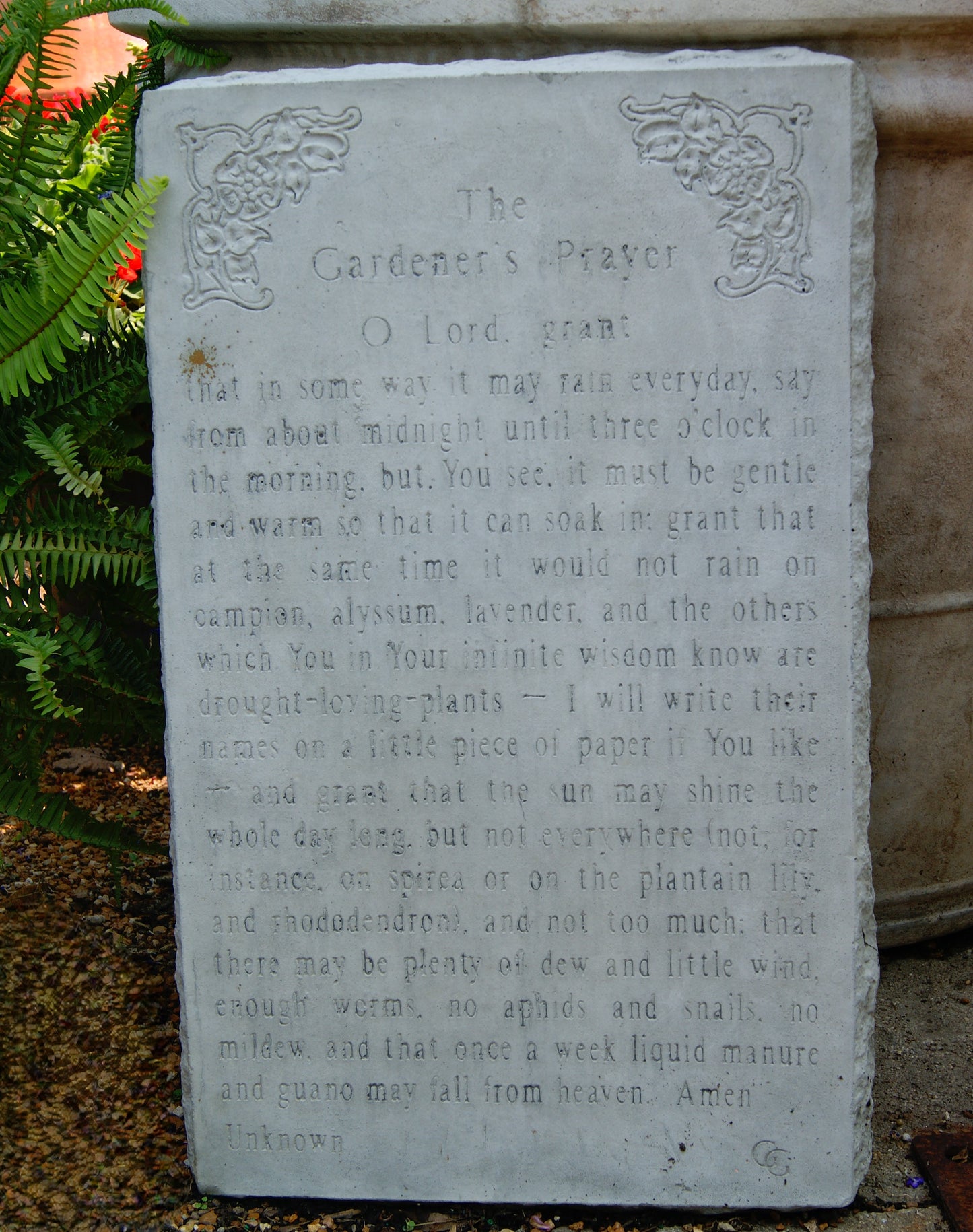 Plaque, Gardener's Prayer