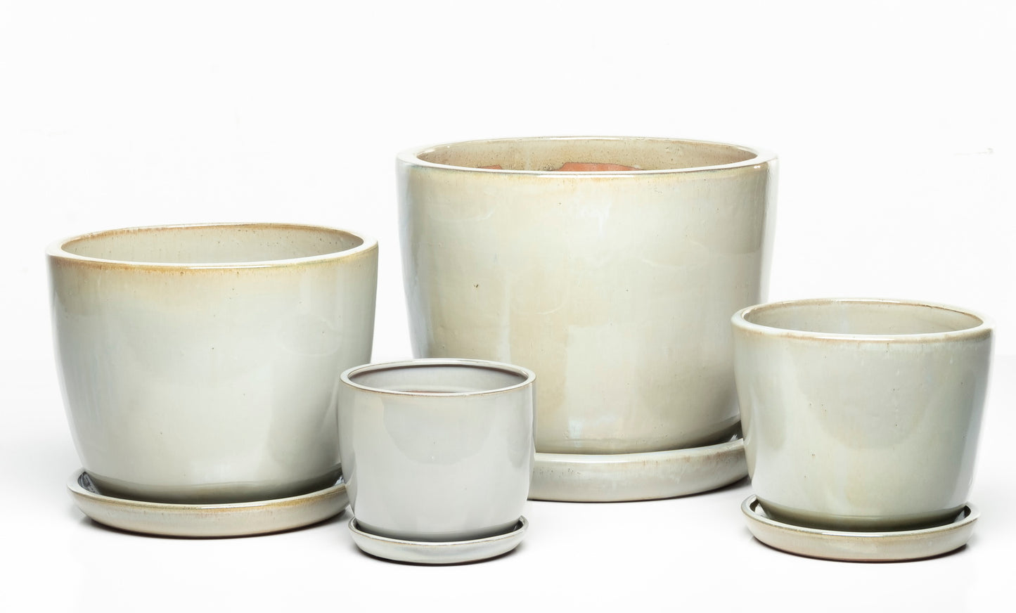Planter, Glazed, Sasha Light Grey