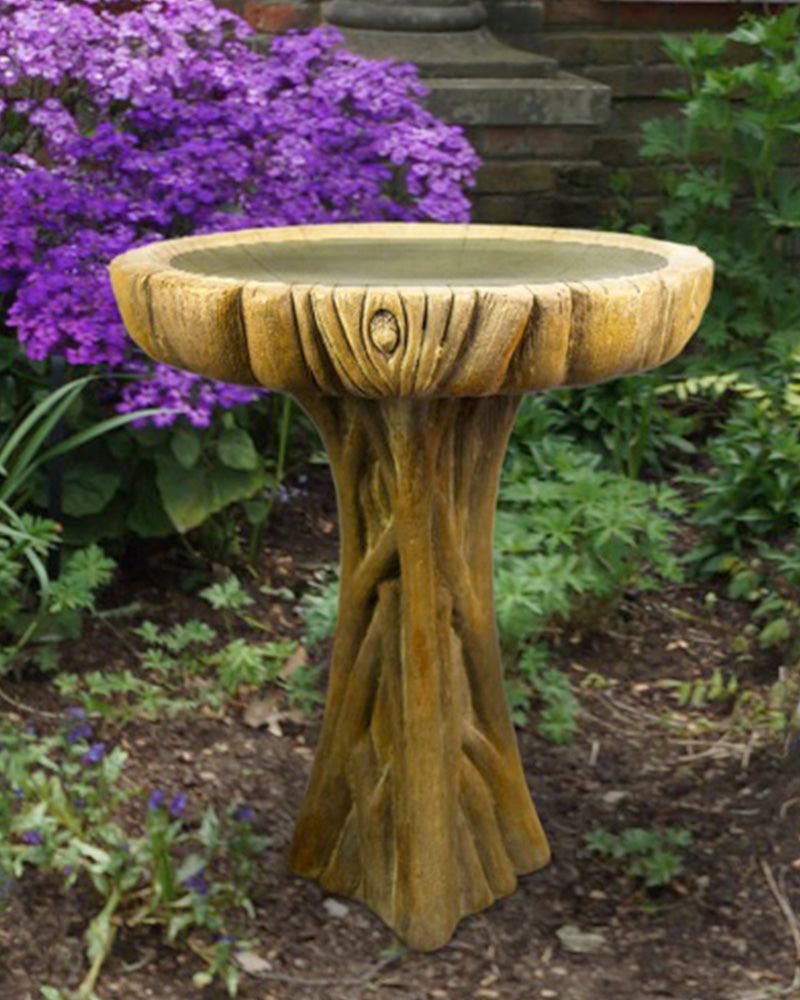 Birdbath, Concrete Driftwood 1-Piece (H-2249)