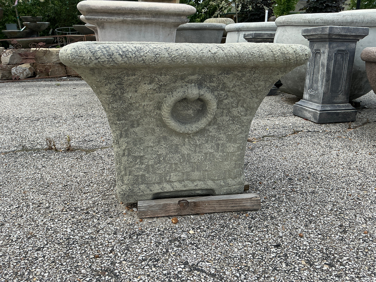 Planter, Concrete, Weavers Basket