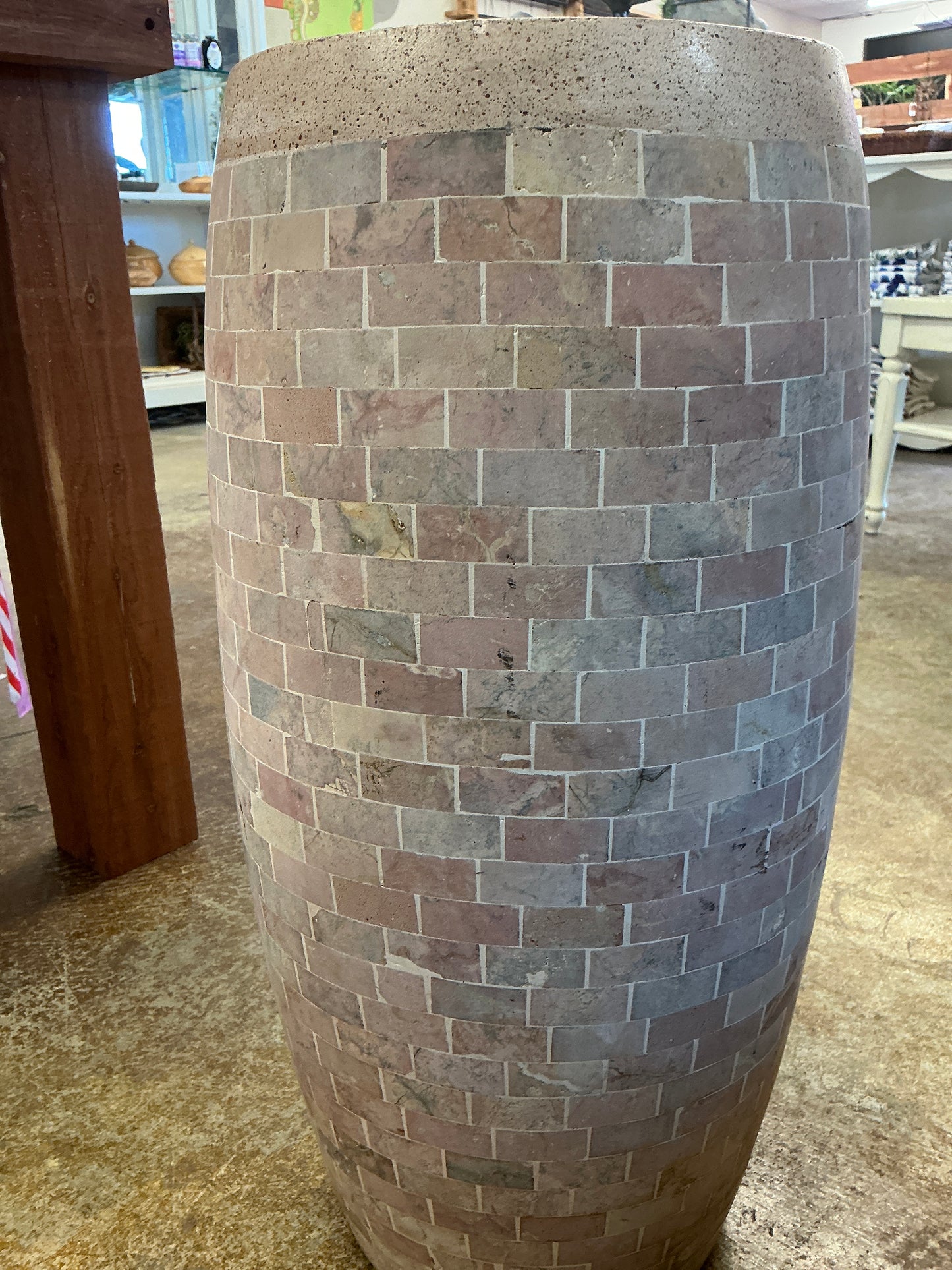 Planter, Glazed, Smooth Tile Round