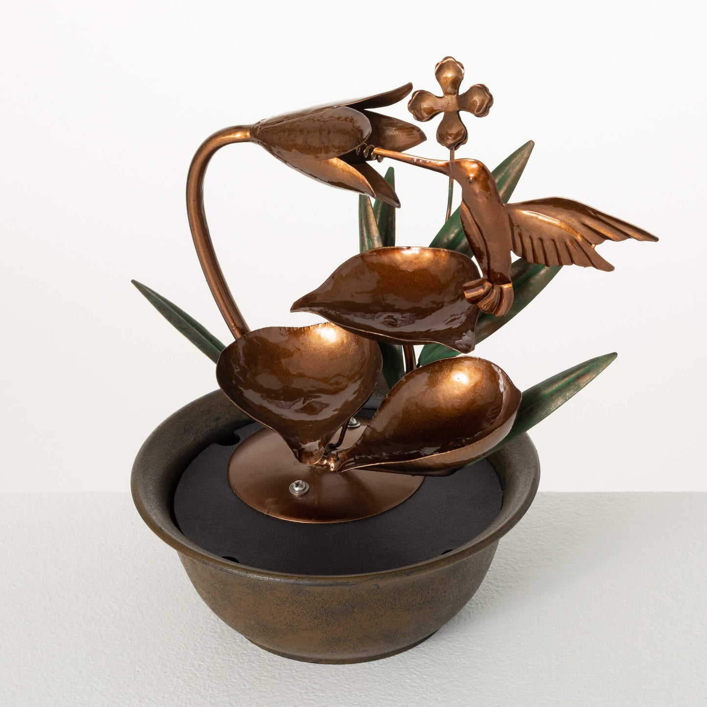 Fountain, Metal Copper Hummingbird