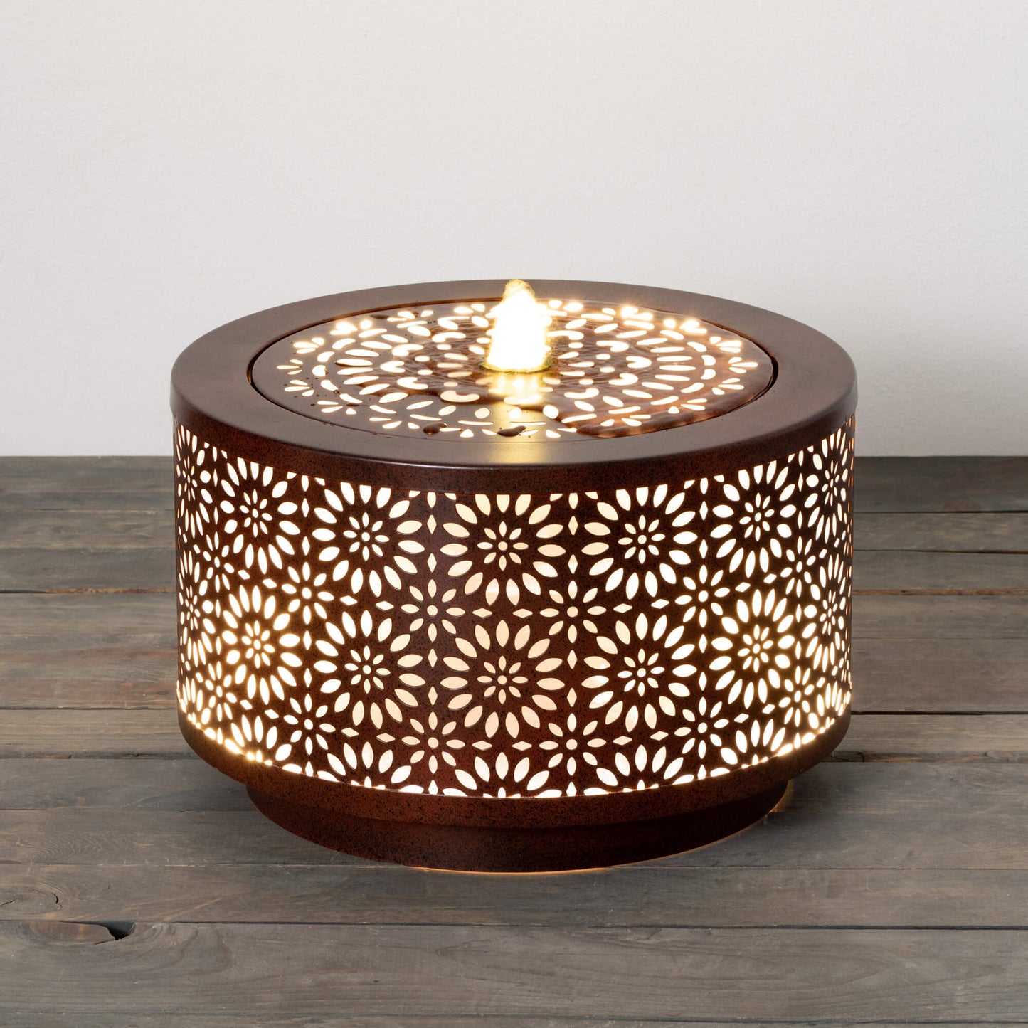 Fountain, Metal Floral w/ LED 2-Piece