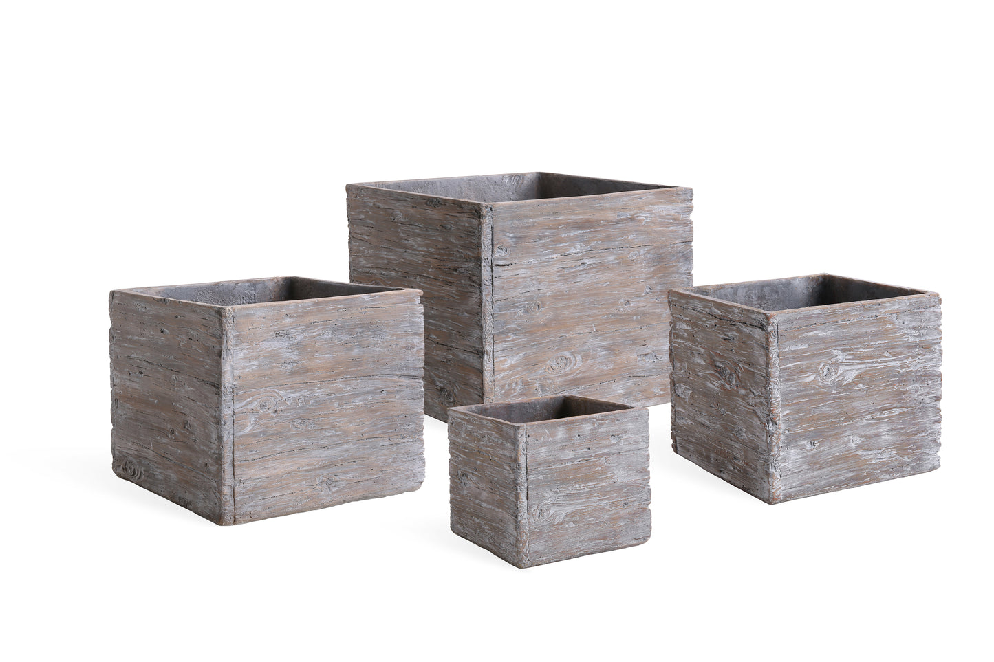 Planter, Fiber Cement, Washed Taupe Square