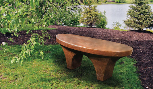 Bench, Concrete, River Stone 1-Piece (H-2801)