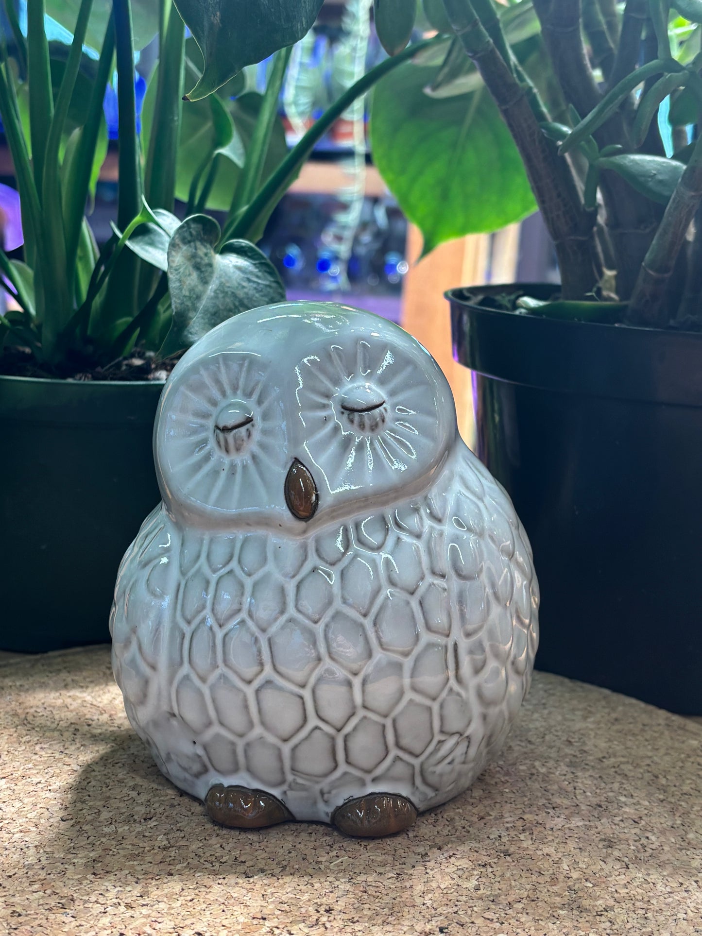 Statuary, Owl, Glazed