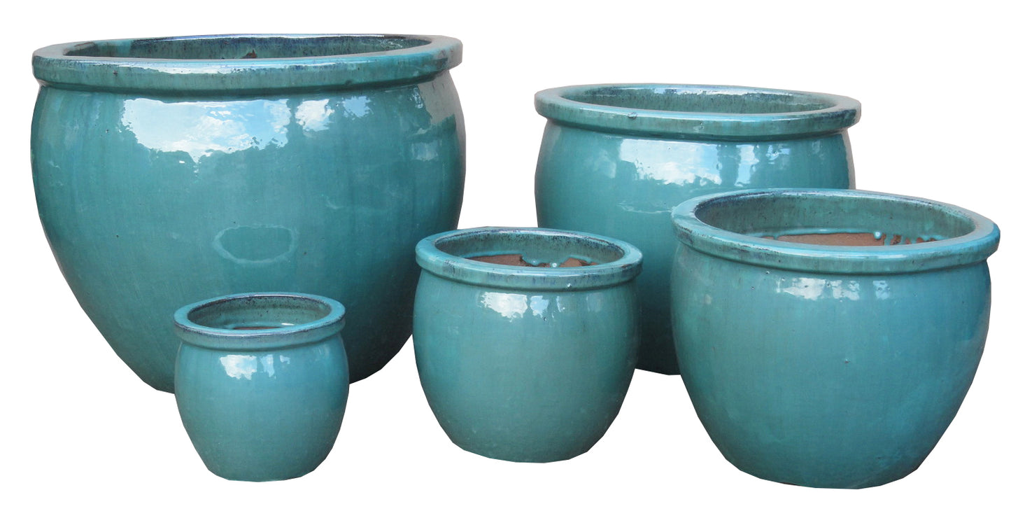 Planter, Glazed, Jade Green