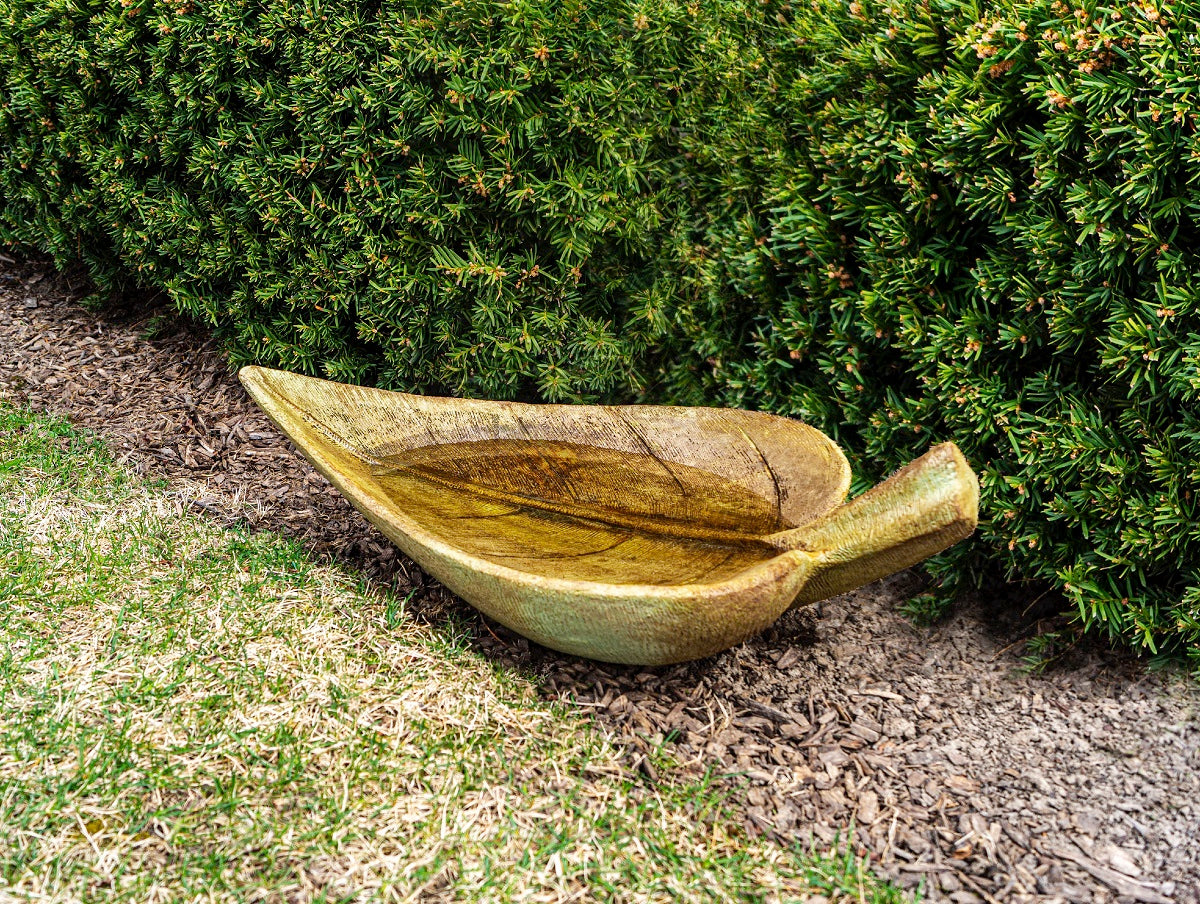 Birdbath, Concrete, Leaf (H-2451)