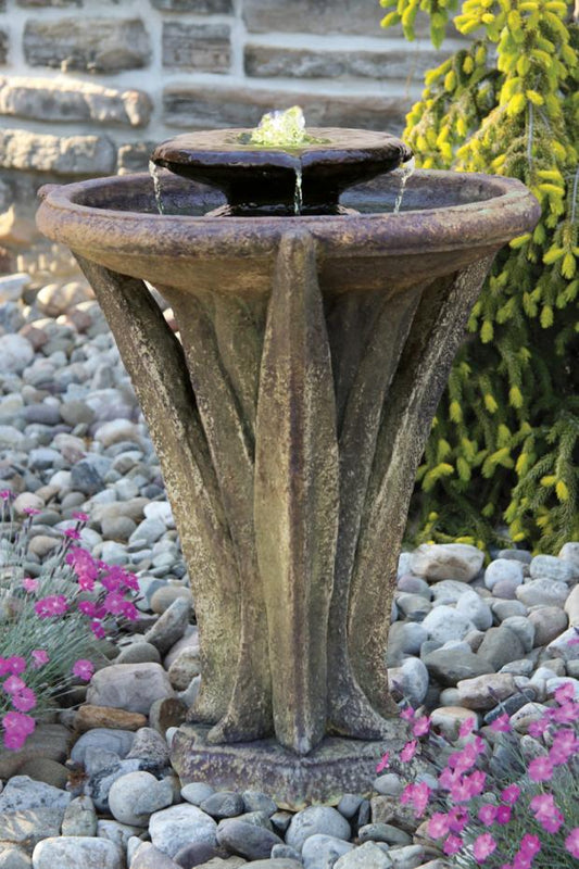 Fountain, Concrete, Two-Tier Meadows Glow 2-Piece (M-3501)
