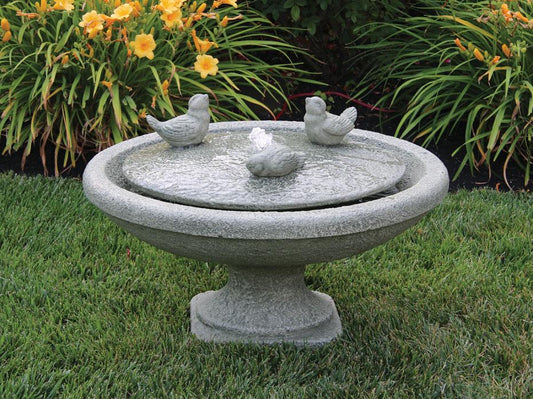 Fountain, Concrete, Singing Birds Oval 2-Piece (M-3899)