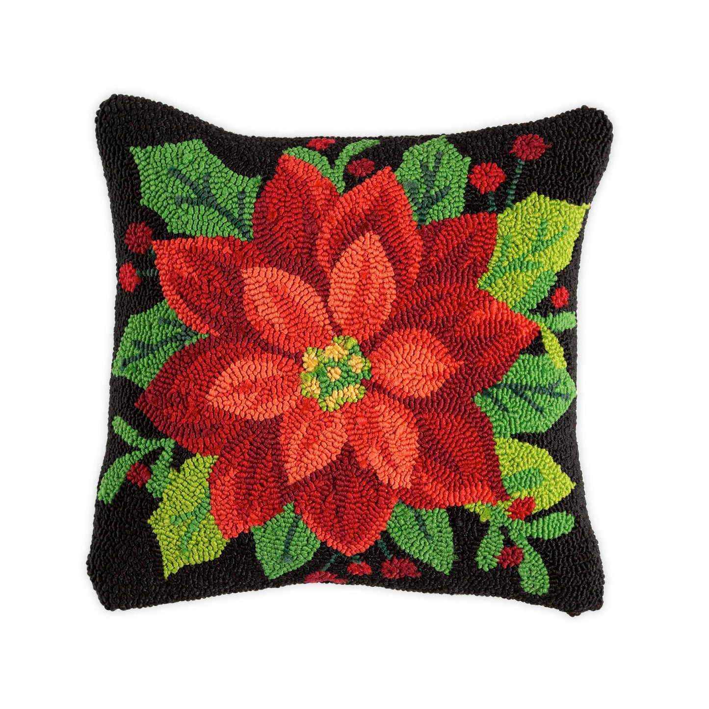 Pillow- Hooked, Poinsettia