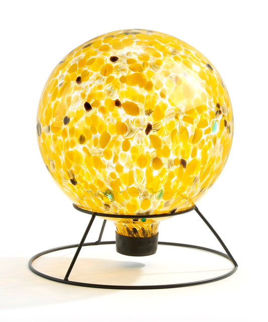 Gazing Ball- Yellow w/ Stand