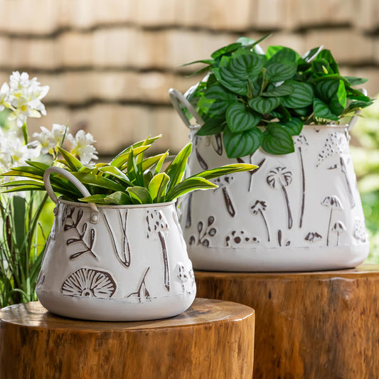 Planter- Embossed Mushrooms