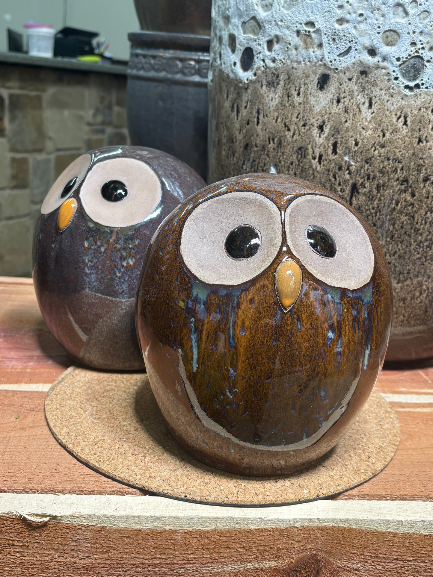 Statuary, Owl, Glazed