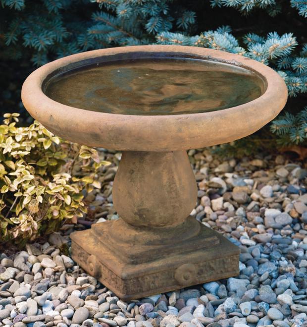 Birdbath, Concrete, Embossed 1-Piece (M-9740)