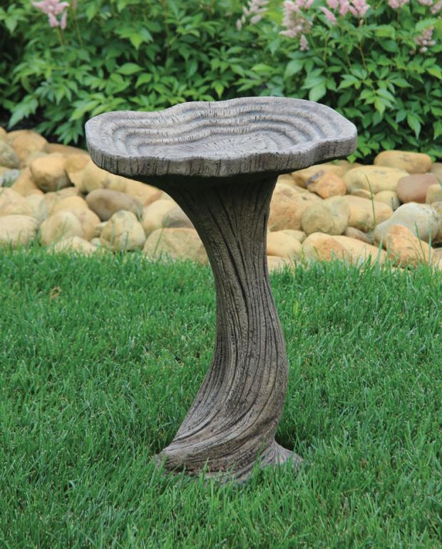 Birdbath, Concrete, Driftwood 1-Piece (M-9768)