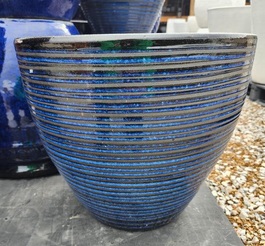 Planter, Glazed, Egg Spiral (Al-622-MP21-02)