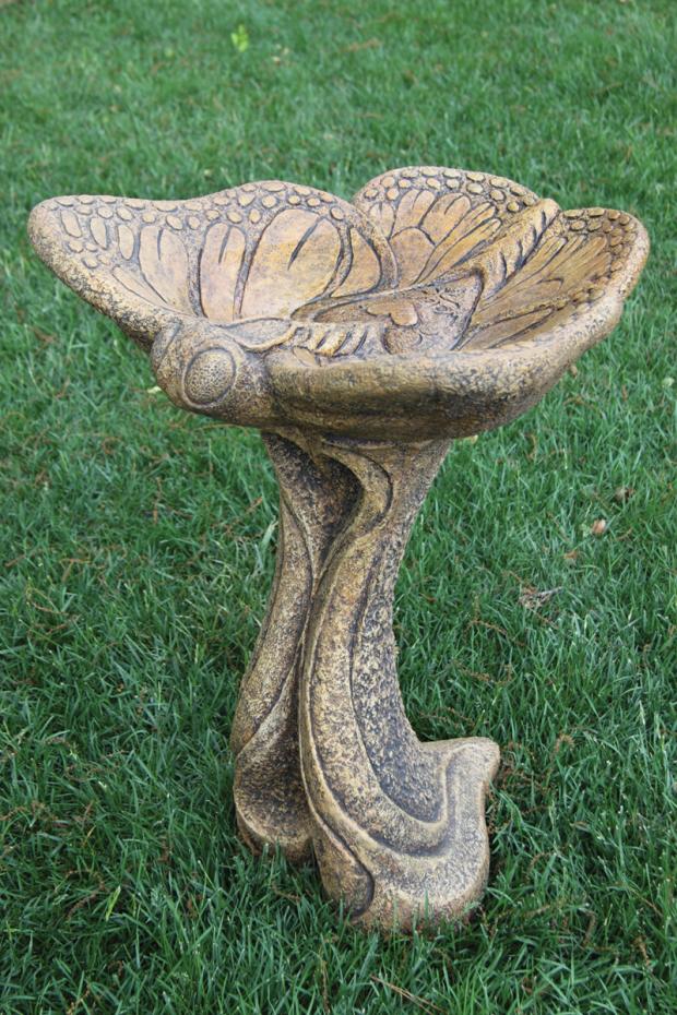 Birdbath, Concrete Butterfly 1-Piece (M-9743)