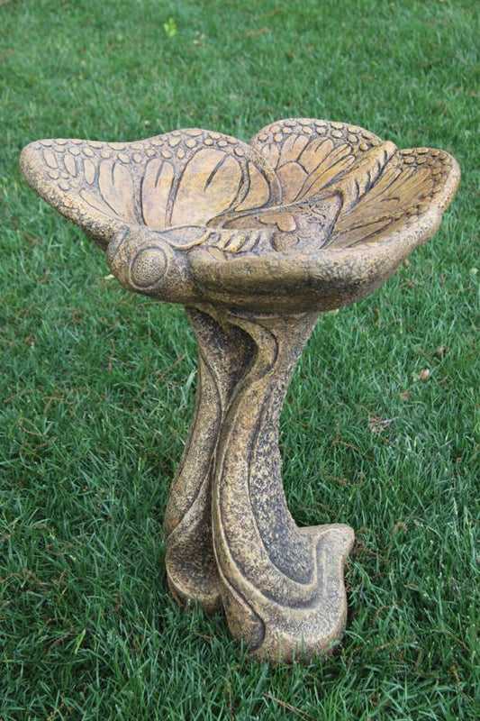 Birdbath, Concrete, Butterfly 1-Piece (M-9743)