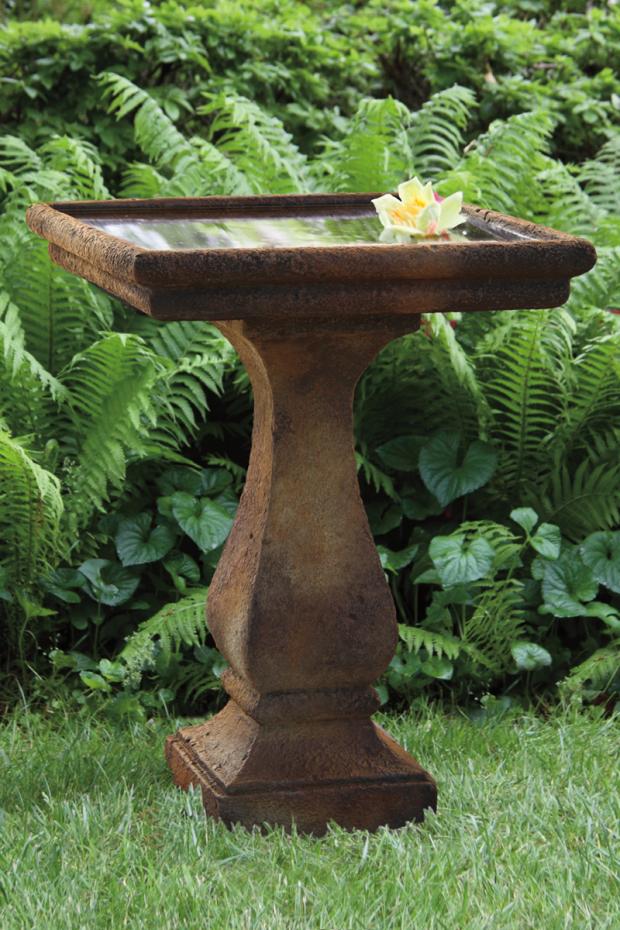 Birdbath, Concrete, Chelsea Square 1-Piece (M-9734)