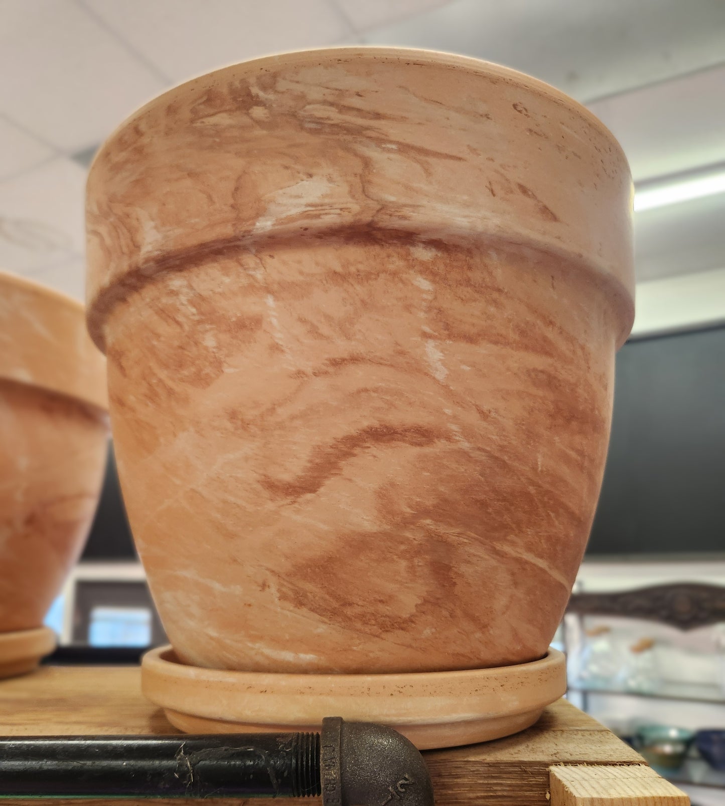 Planter, Terra Cotta, Levante Light Marble Clay