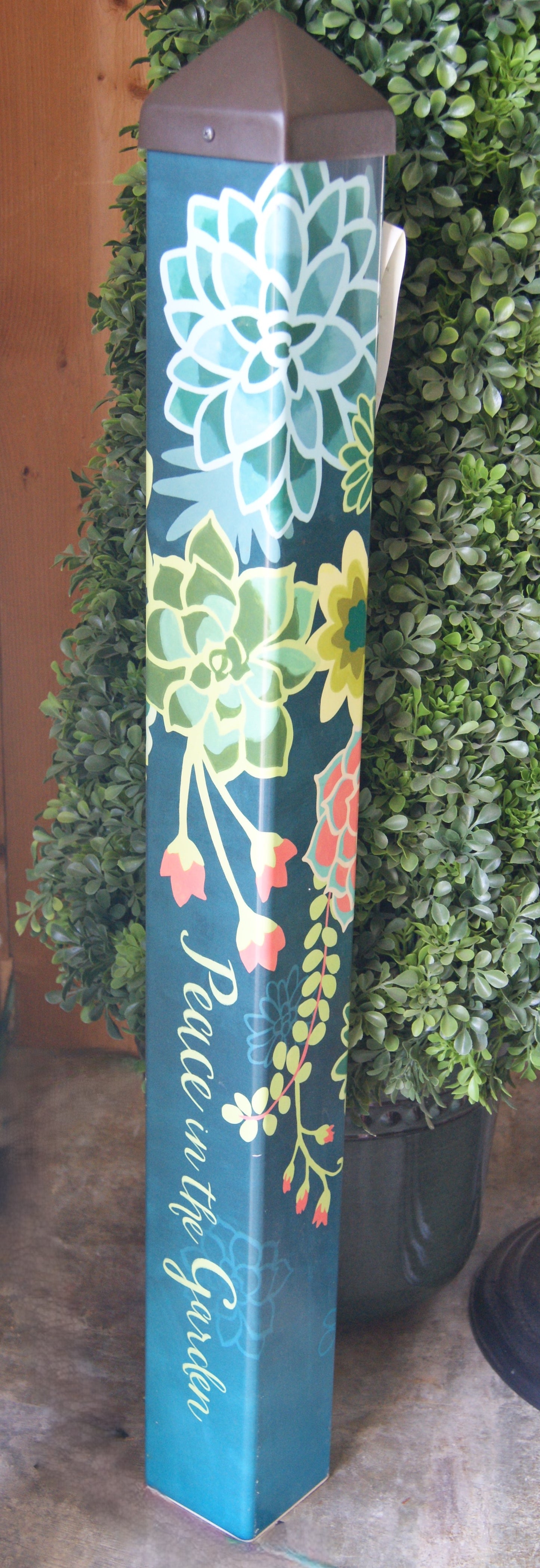 Sculpture- Art Pole, BoHo Succulents