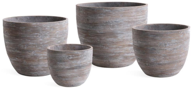 Planter- Fiber Cement, Washed Taupe Medium